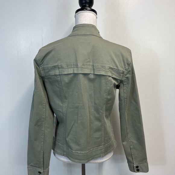 Liverpool Moss Green Harpere Trucker Jacket size Medium Stretch Pockets Casual - Picture 8 of 10